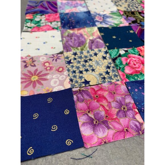 206 Precut 2" Multicolor Floral & Star Patterned Cotton Quilted Patchwork Square - Picture 2 of 6